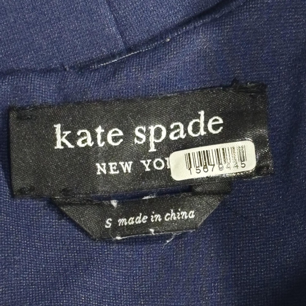 Kate Spade Jumpsuit Womens Small Navy Blue Short Sleeve Wide Leg Dressy - Picture 3 of 16